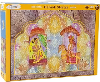 Mehndi Stories Henna Jigsaw Puzzle - 252 Piece, Kulture Khazana, 24 x 18 inch Tabletop Puzzle, Wedding Inspired, Ages 9+