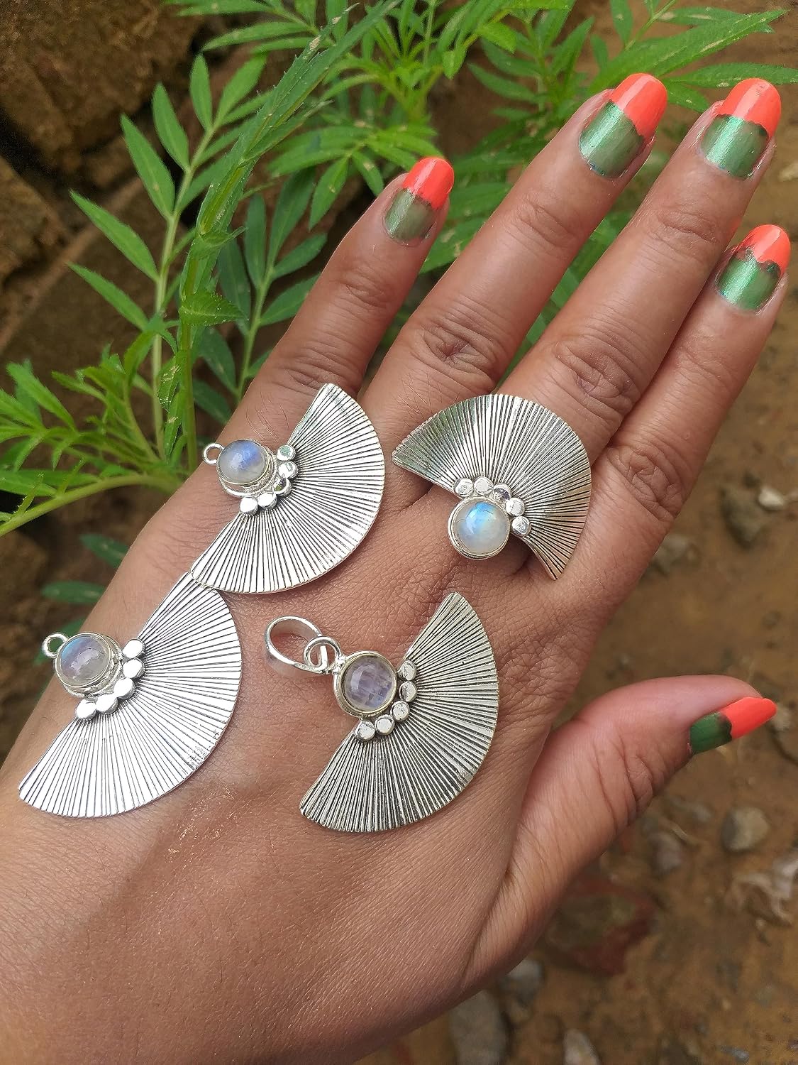 Moonstone Ring, Moonstone Pendant, Moonstone Earrings, Set of Rainbow moonstone Earrings, Blue Flash Moonstone Earrings, Handmade Jewelry, Handcrafted Jewelry, OOAK Gifts, Statement Jewelry, Ring