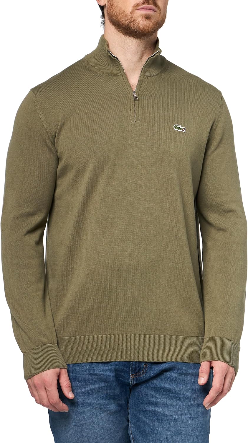 Lacoste Men's Long Sleeve Quarter-Zip High Neck Sweater