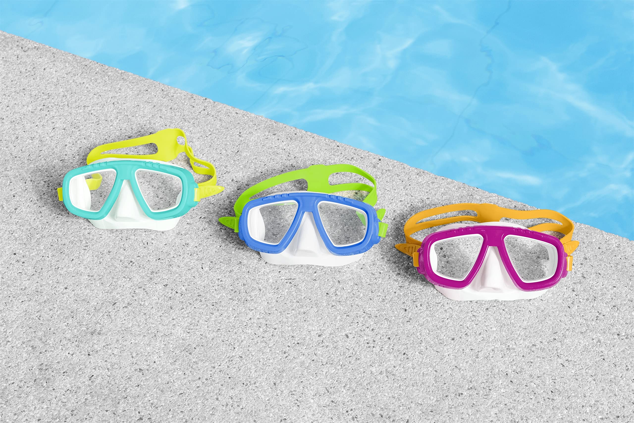 BESTWAY - Maska do nurkowania Lil' Caymen - Akcesorium do nurkowania - 22011N - Losowy model - 3 lata i 6 lat - Poliwęglan - 17 cm - Dziecko - Snorkeling - Artykuł sportowy