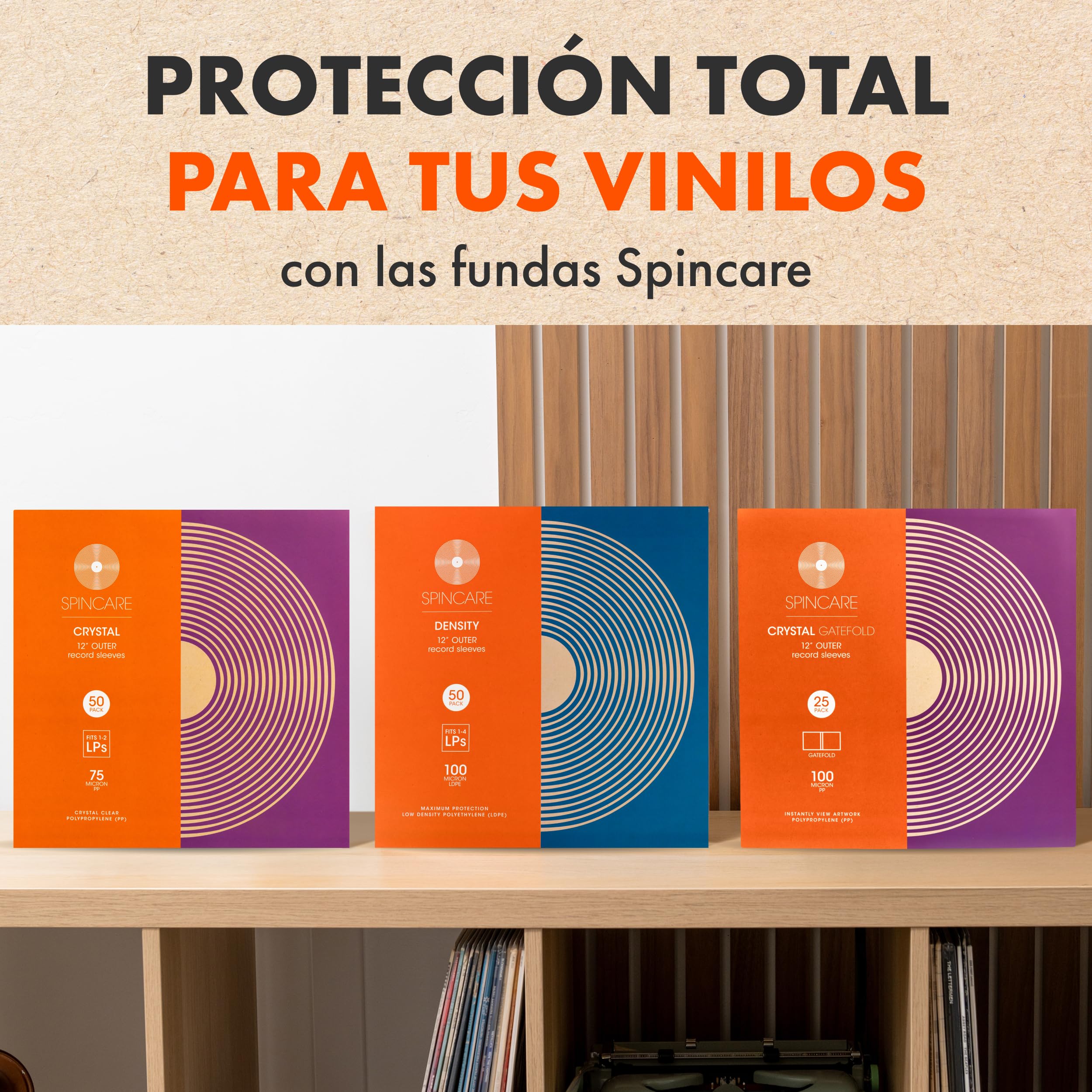 100x Fundas De Vinilo Standard Transparentes LP 33 RPM | Crystal para Solo Doble Fundas | Exteriores Plastico Protectoras De Vinilo