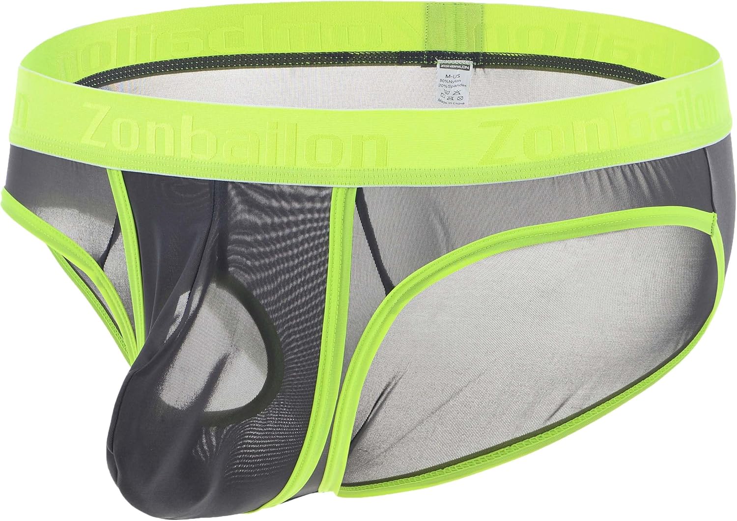 Mens Sexy Sheer Underwear Briefs C-Ring Bulge Enhancing Pouch Ultra-Thin See Through Underwear