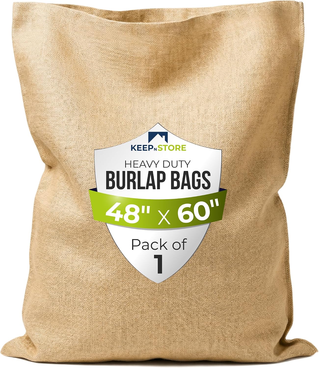 Burlap Storage Bag 48" x 60", Pack of 1 – Natural Jute Gunny Sack for Storage of Vegetables, Gardening & Farm Use, Breathable Heavy-Duty Burlap Bags