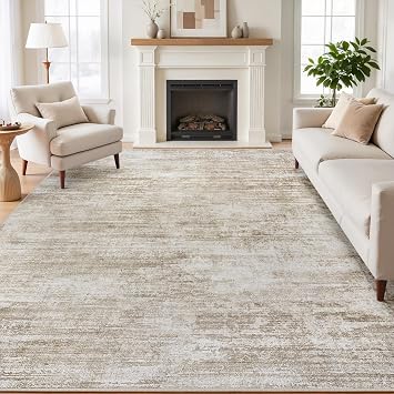 Washable Rug 8x10 Area Rugs for Living Room Bedroom Brown