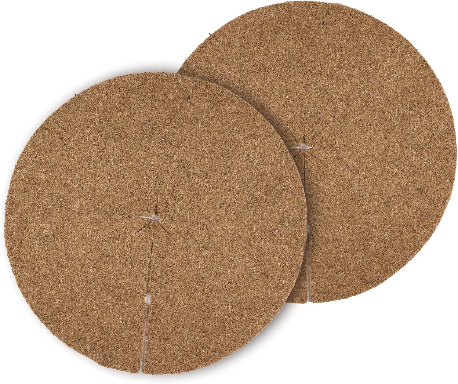 La cordeline Set of 2 Mulching Discs 100% Natural Coconut XXL 100 cm Weed Protection, Brown