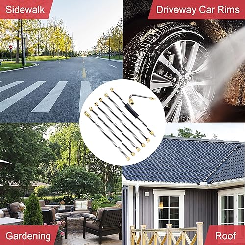 Miniatura 6 de Twinkle Star - Juego de vara de extensión para hidrolavadora, extensión de 8 pies con 5 puntas de boquilla, 4000 PSI