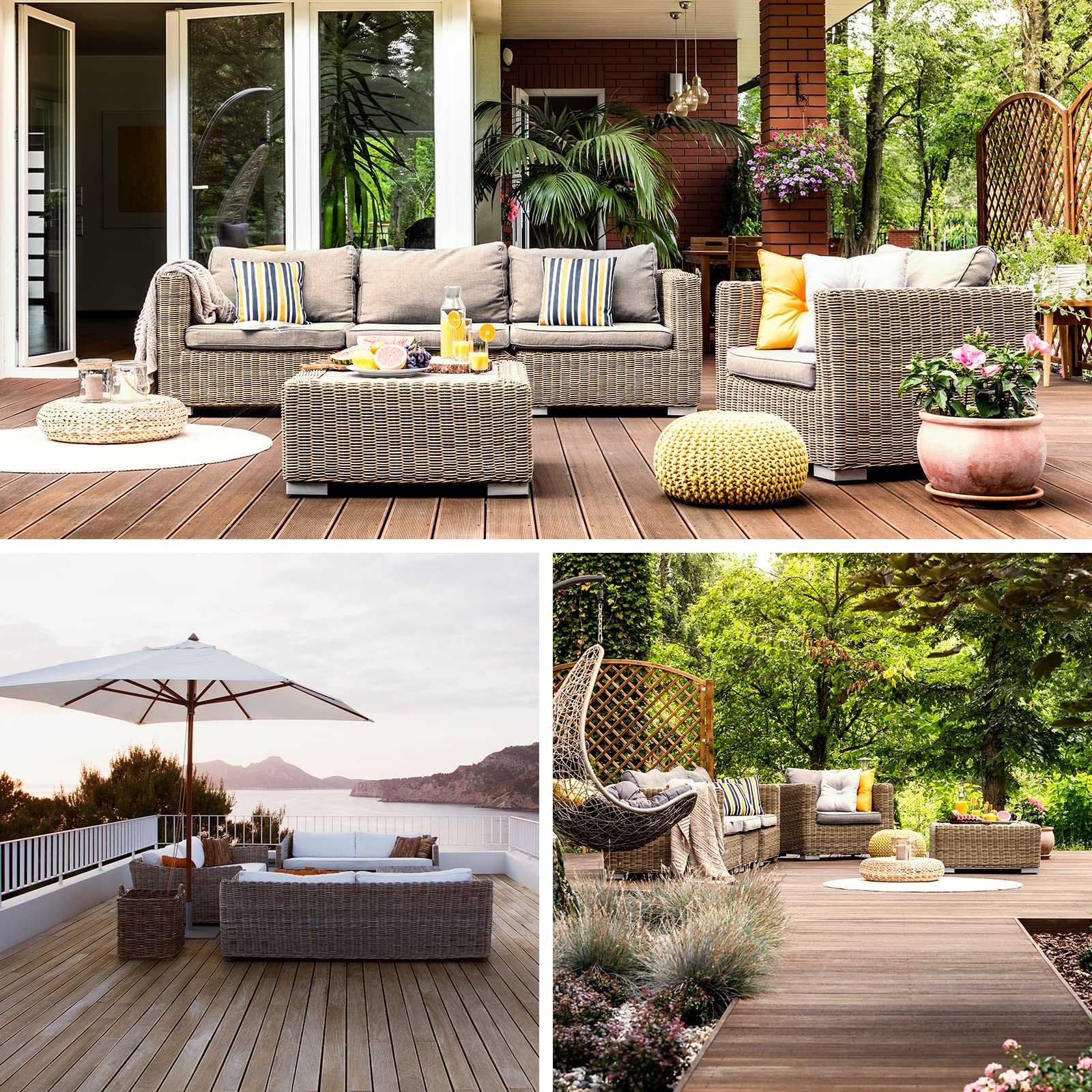 Montafox 10 x Plot Réglable 18-220 mm Support Terrasse WPC Bois Pieds