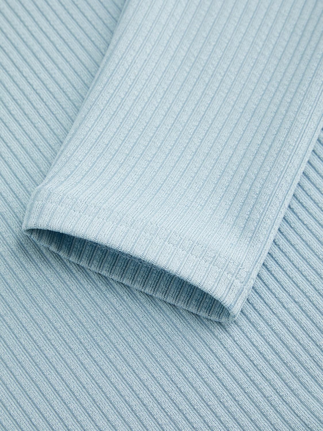 CIDER Women's 2-Piece Sets Ribbed Knit Lounge Set Long Sleeve Top Wide Leg Pants Basic Casual Fall Fashion Outfit - Image 5