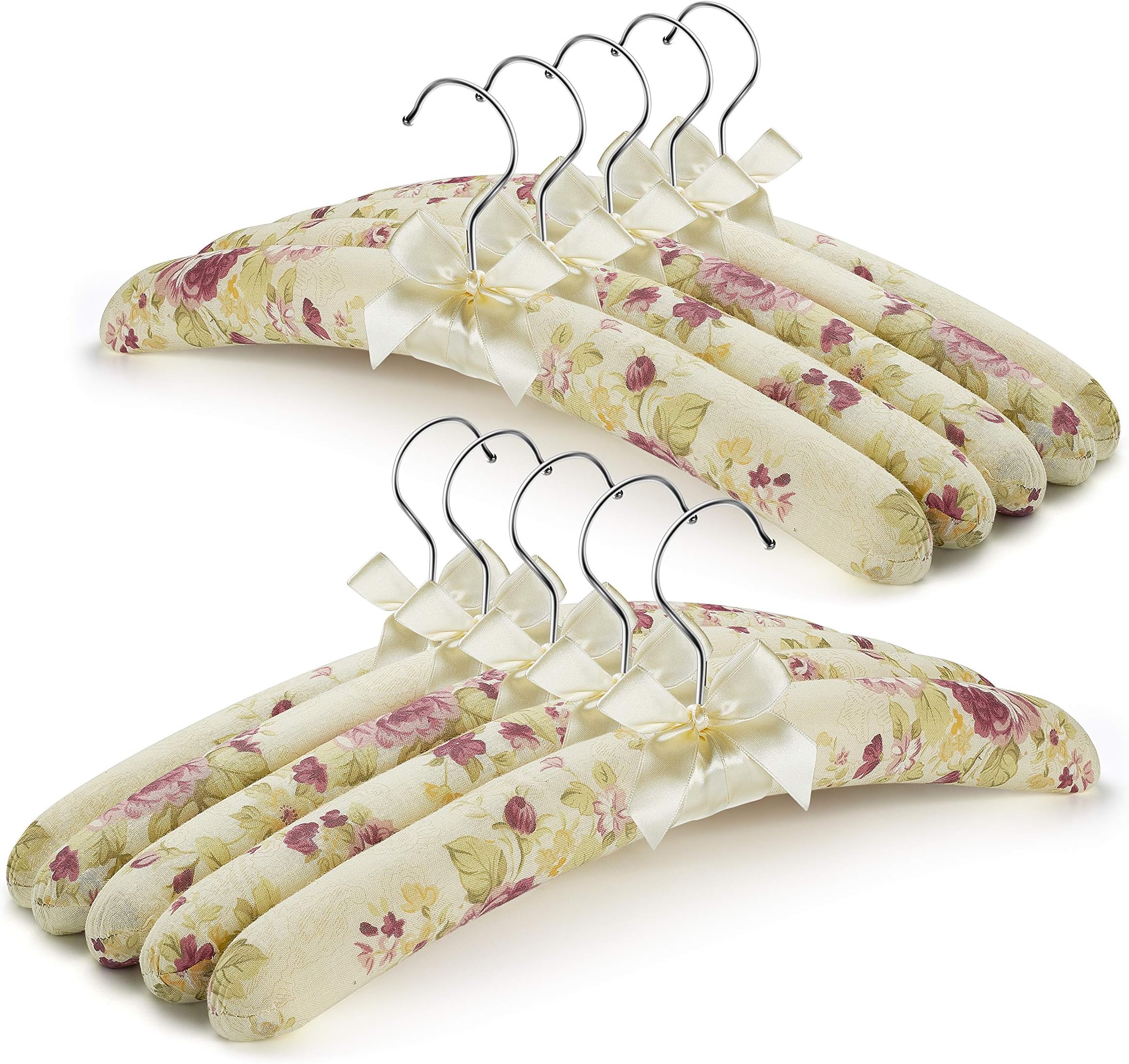 Amazon.com: 24 Pieces Satin Padded Hangers Satin Hangers with Anti-Rust ...