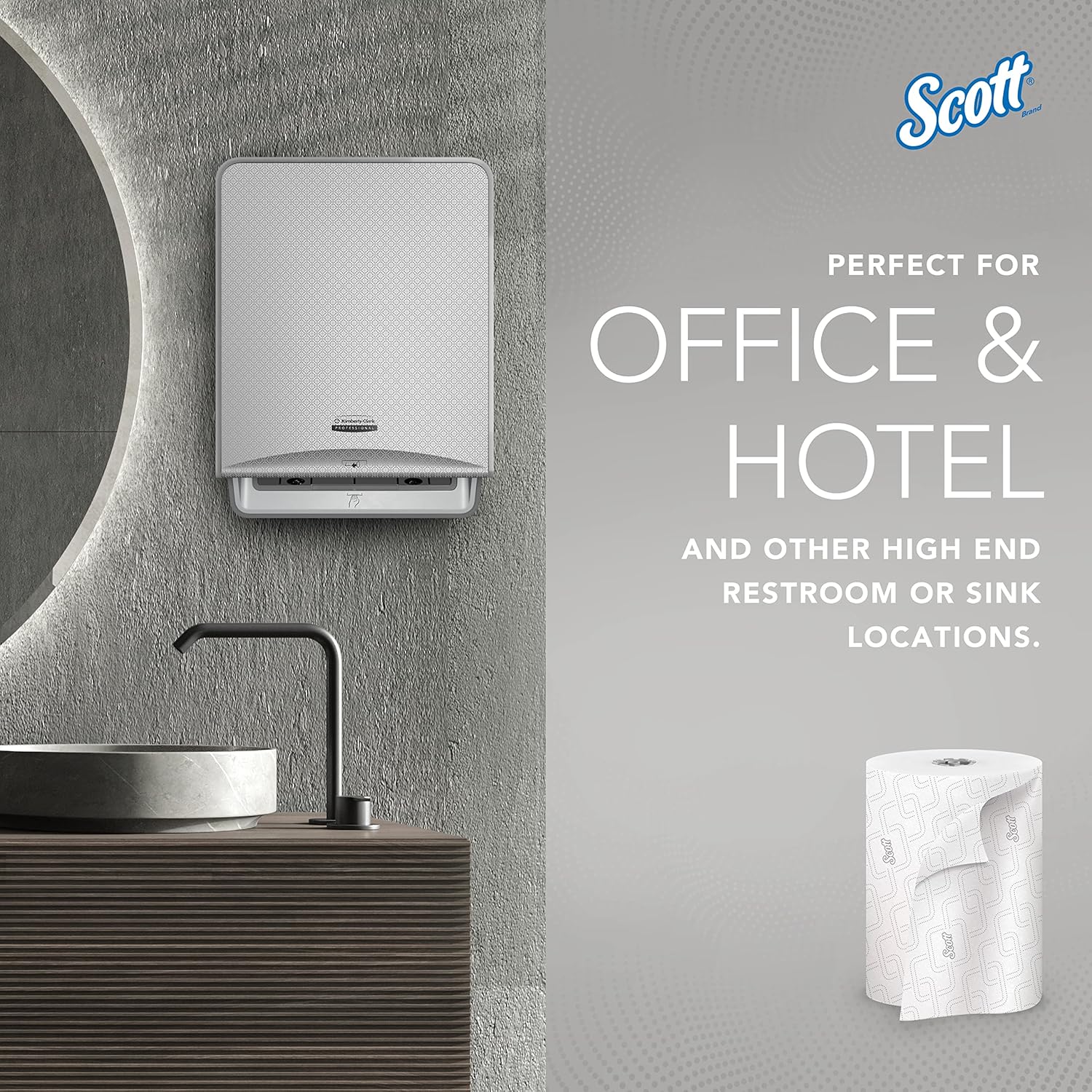 Scott® Pro™ High-Capacity Hard Roll Towels (25703), with Elevated Design and Absorbency Pockets™, for Grey Core Dispensers, White, (1,150'/Roll, 6 Rolls/Case, 6,900'/Case)