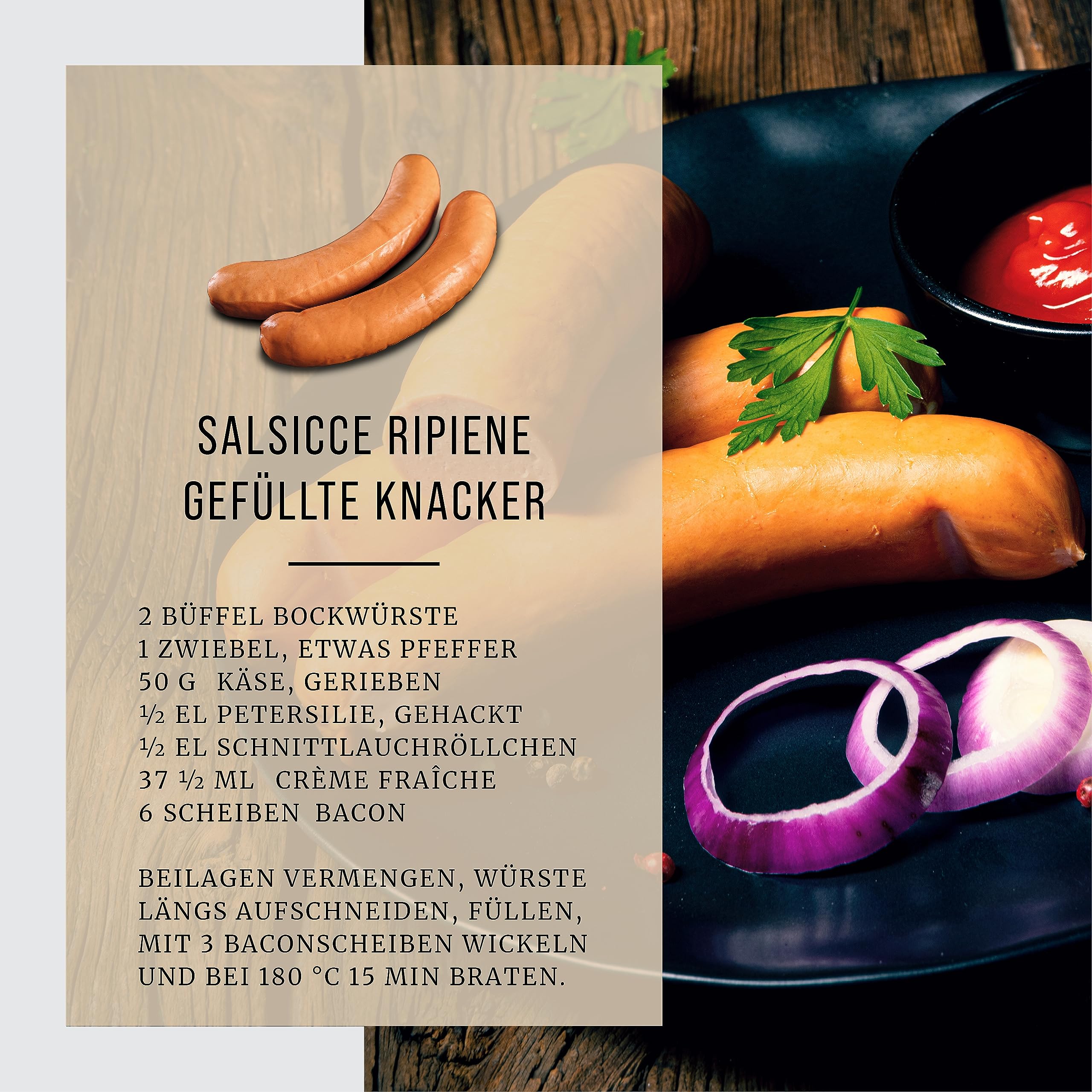 BÜFFEL BILL Büffelknacker 8 Stück á 120g | Knackige Bockwurst aus saftigem Wasserbüffelfleisch nach traditionellem Rezept I Kräftiger Geschmack & würziges Aroma