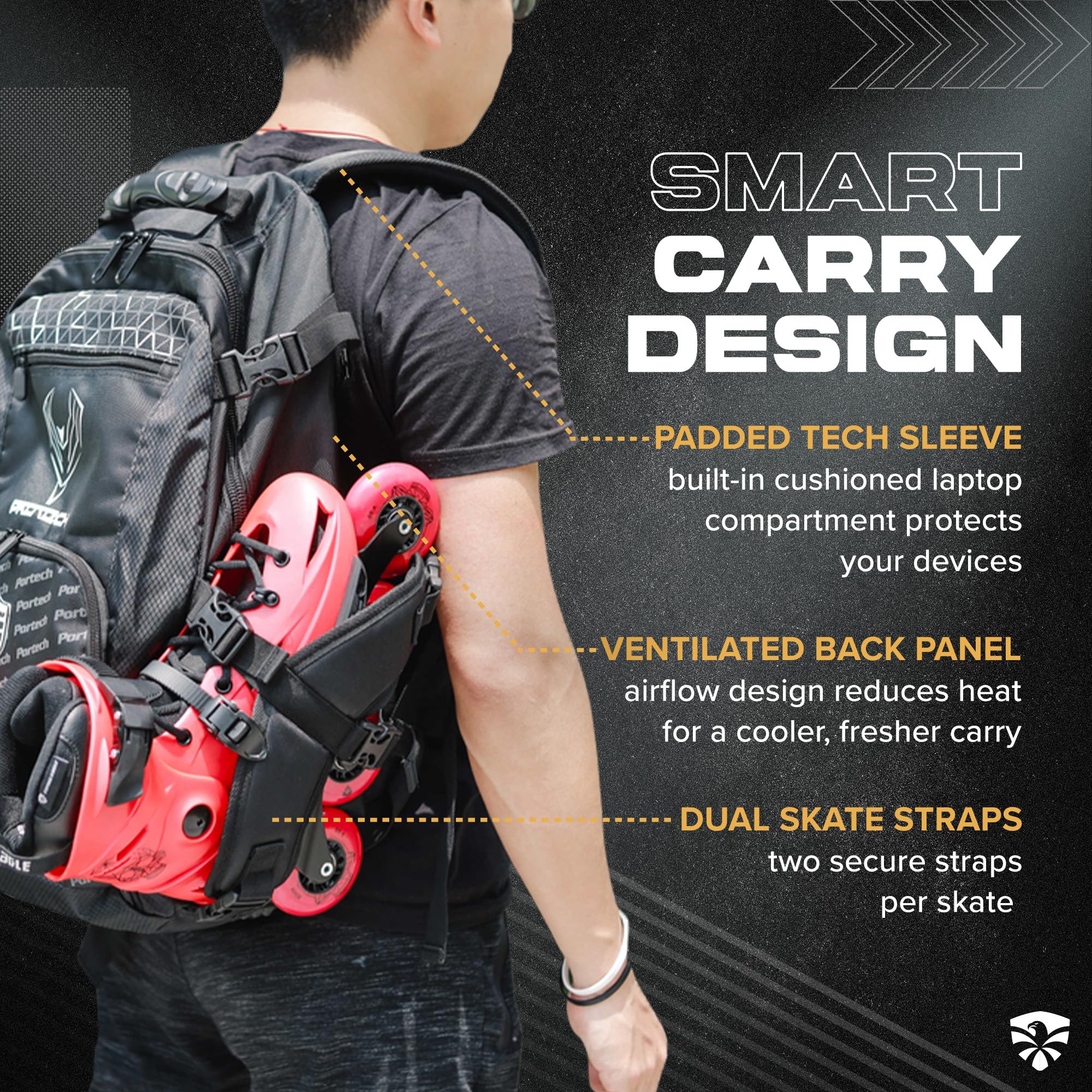 Flying Eagle - Mochila de viaje con patines en línea