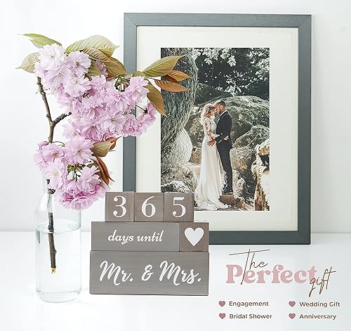 Miniatura 5 de Calendario de cuenta regresiva de boda, regalos de compromiso para parejas recién comprometidas, decoraciones de fiesta de compromiso, regalos de