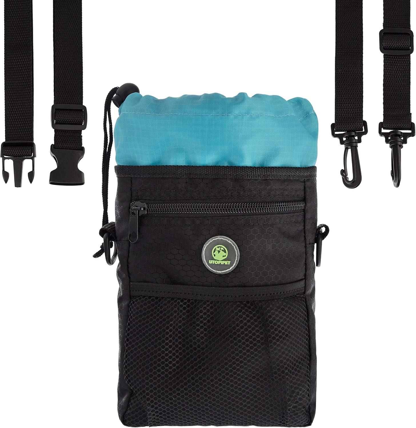 Dog Treat Pouch Training Poop Travel Bag with Collapsible Holder & Adjustable Belt Shoulder Strap Perfect for carrying Pet Food, Toys &…