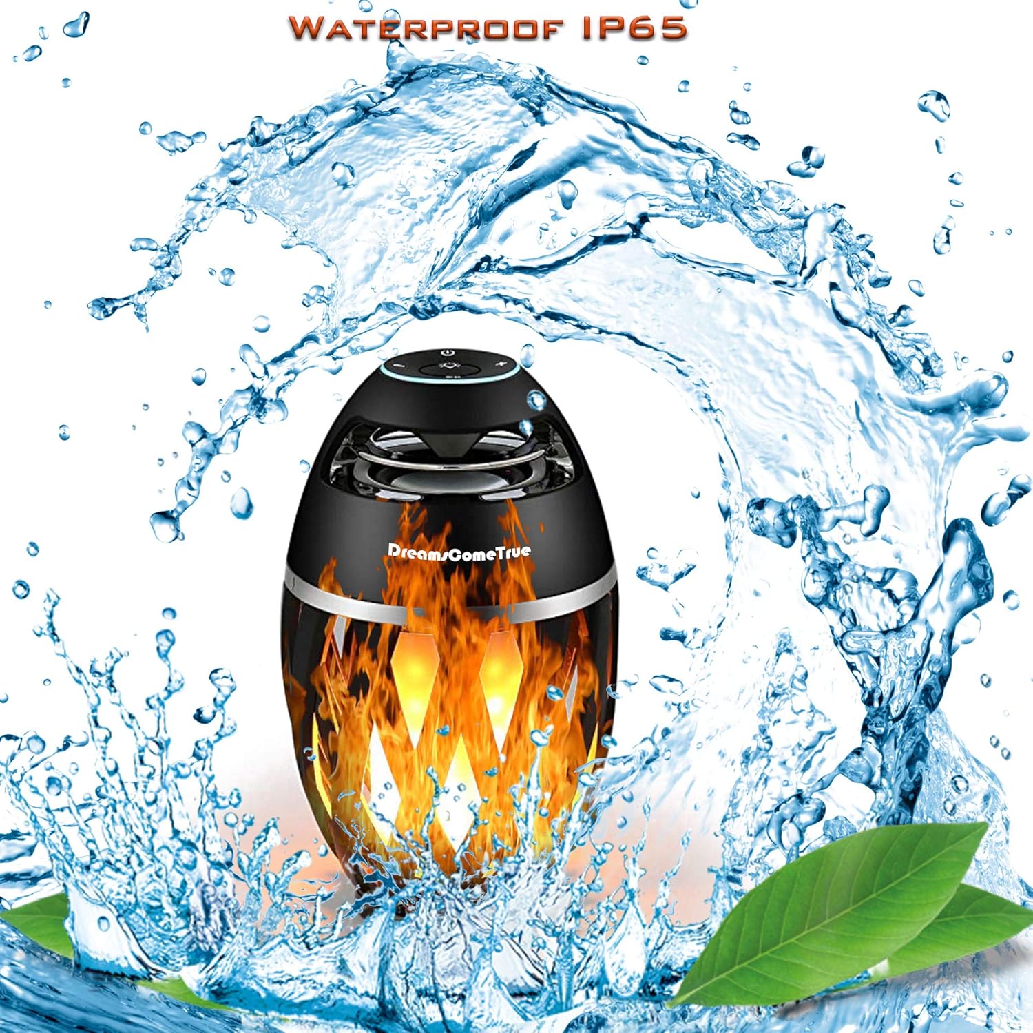 Led Flame Speaker, Flame Atmosphere Table Lamp, Music Night Light，Outdoor Portable and Waterpoof Bluetooth Stereo Speaker with HD Audio， Enhanced Bass, Android by DreamsComeTrue - - 