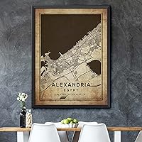 Vista 5 de Mapa de Alejandría, Egipto, Vintage Western (8x10)