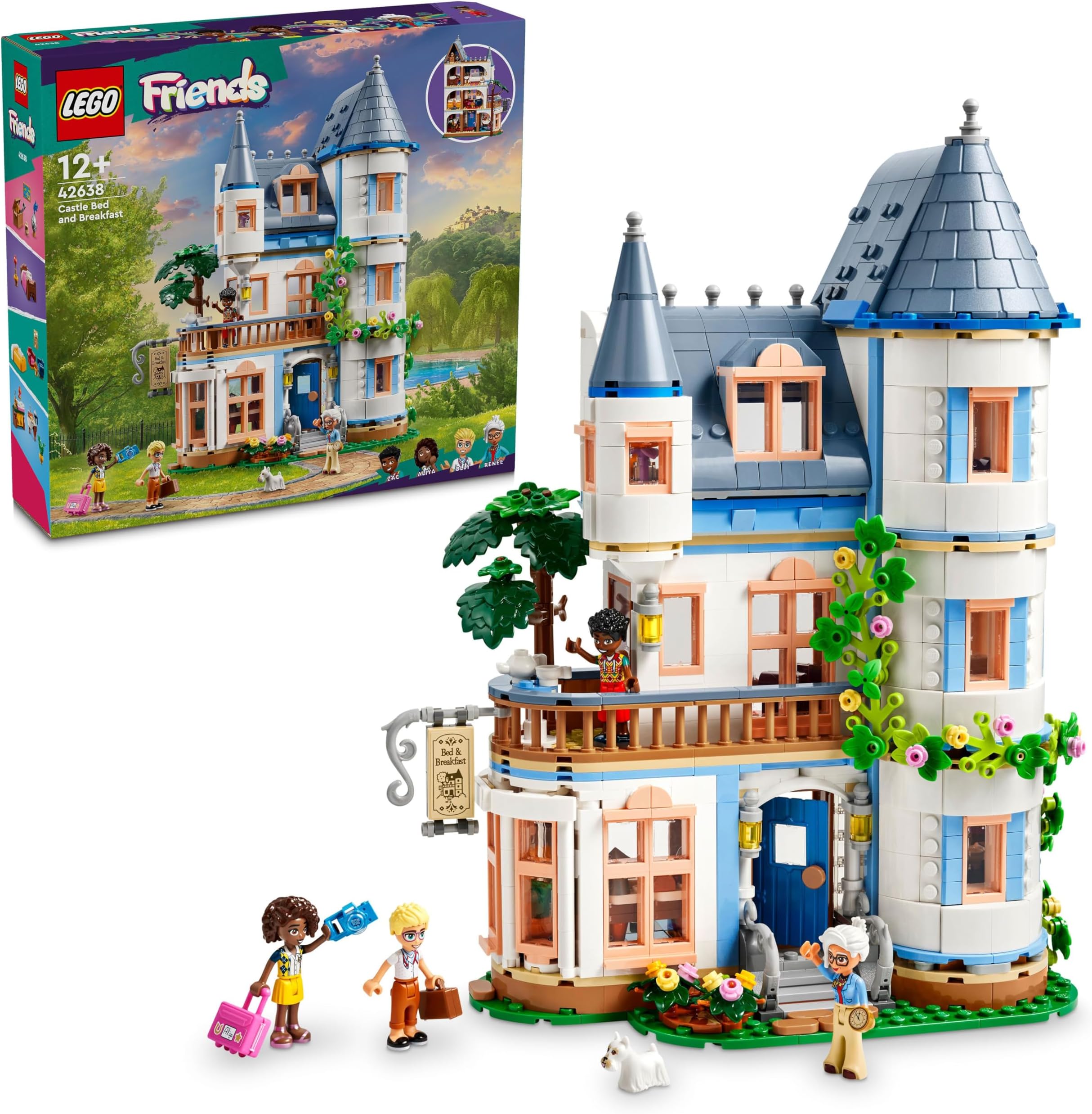 LEGO Friends Castle Bed and Breakfast Hotel Playset 42638 Building Blocks Toys for 12+ Gift for Boys and Girls