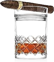 Vista 1 de Godinger Juego de vasos de whisky de cigarros, juego de barra de vidrio de whisky y puros a la antigua moda