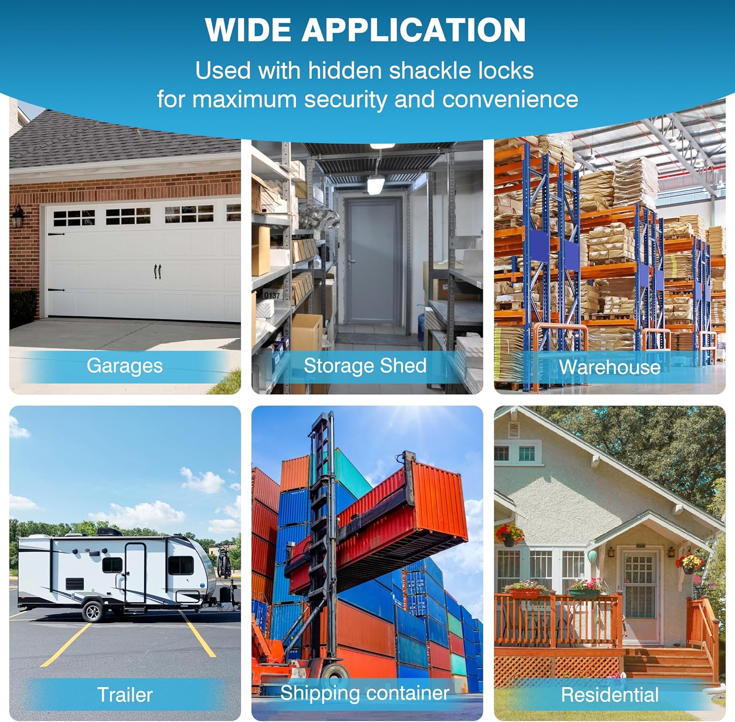 IRONWALLS Puck Lock Hasp Black 2 Packs, Heavy Duty Lock Hasp for Hidden Shackle Padlock Diameter Within 2-7/8”/73mm, Steel Puck Lock Holders Brackets for Shipping Container, Trailers Doors