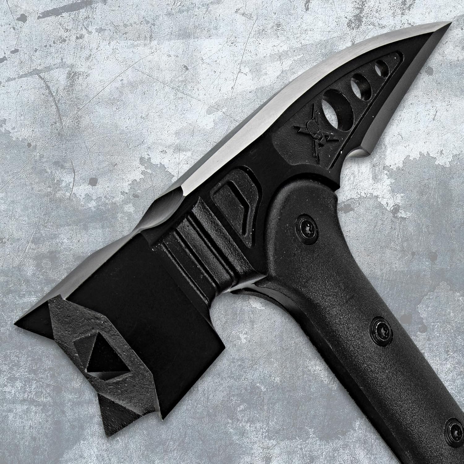 M48 Tactical War Hammer with Vortec Sheath | 15 1/2" Survival & Breaching Hammer with 7 3/4" Cast Stainless Steel Head, Hammerhead & Back Spike | Reinforced Fiberglass Handle for Battle & Outdoor Use