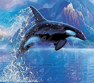 DIAMOND ART CLUB Echoes of The Moonlit Depthダイヤモンドペインティングキット、大人向けの楽しいDIYクラフト、スクエアダイヤモンドアートキャンバス、12.6インチ x 11.25インチ