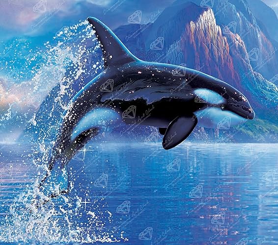 DIAMOND ART CLUB Echoes of The Moonlit Depth Diamond Painting Kit, Fun DIY Crafts for Adults, Square Diamond Art Canvas, 12.6" x 11.2"