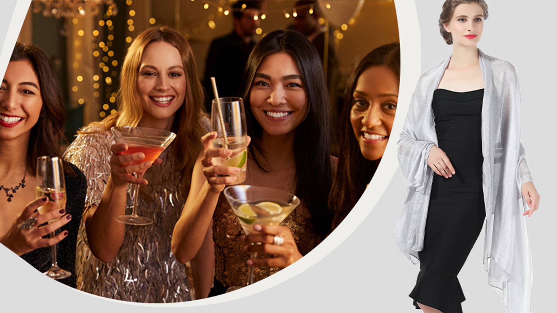 Scialle Donna Elegante - Stola Chiffon Per Cerimonie Nozze Eventi - Foto 11