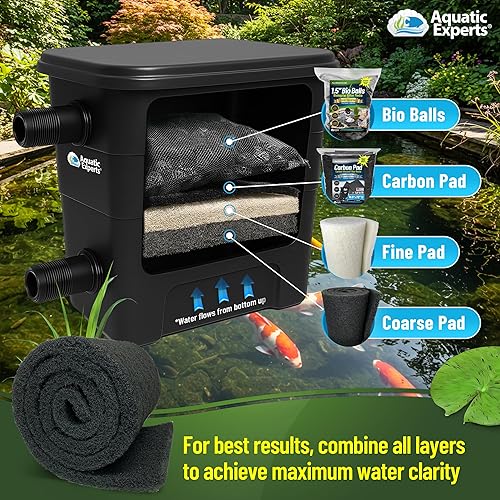 Miniatura 7 de Classic Koi Pond COARSE Cojín de filtro - Bulk roll NEGRO 12 pulgadas por 72 pulgadas por 1 pulgada - Diseño personalizado - Medios de filtración