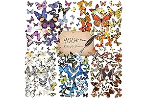 400+ PCS Realistic Butterfly Stickers: Unveil the Beauty of Nature with Adhesive PVC Decals