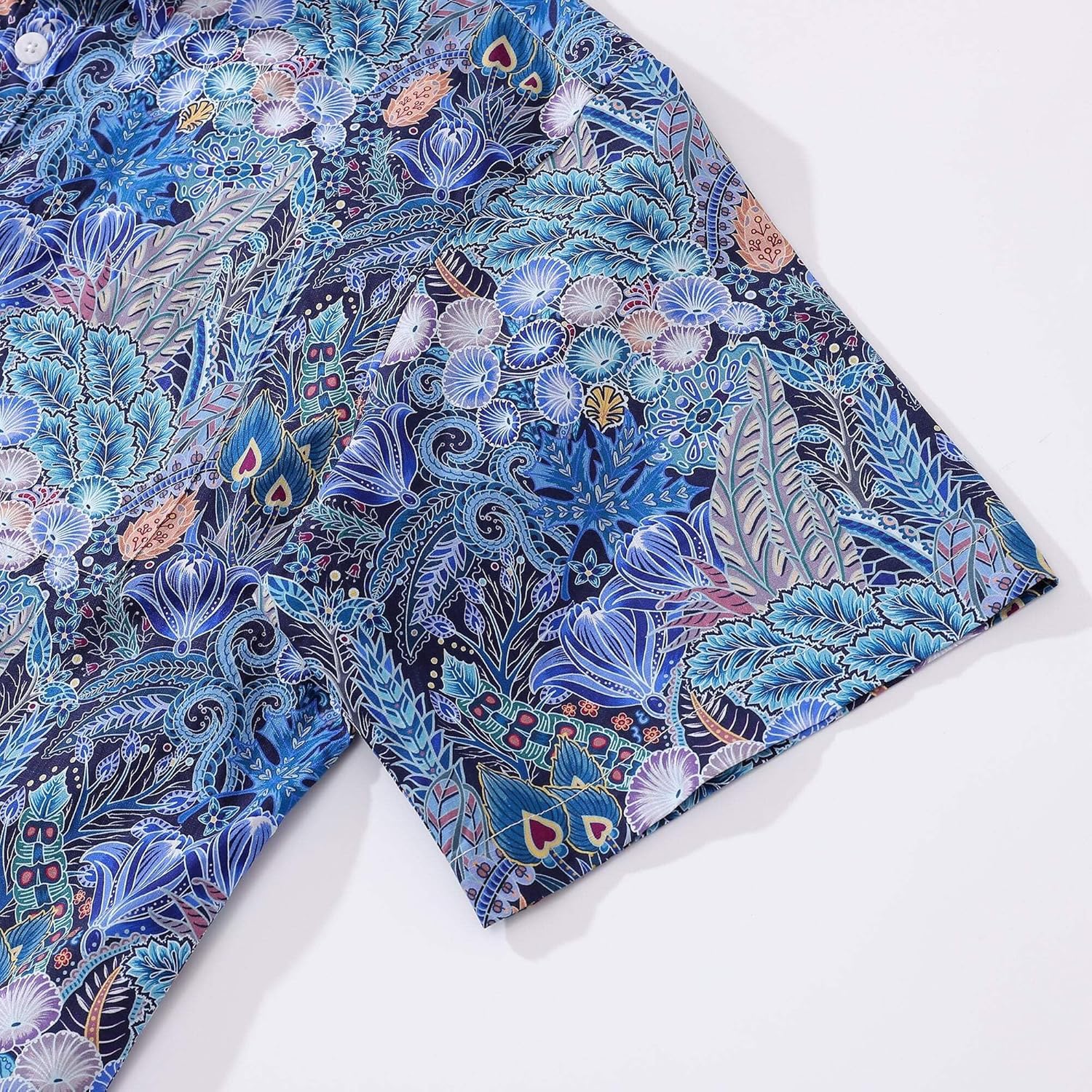 Men's Hawaiian Shirt Floral Pattern Series 2 Print Cotton Button-Down Short Sleeve Aloha Shirt