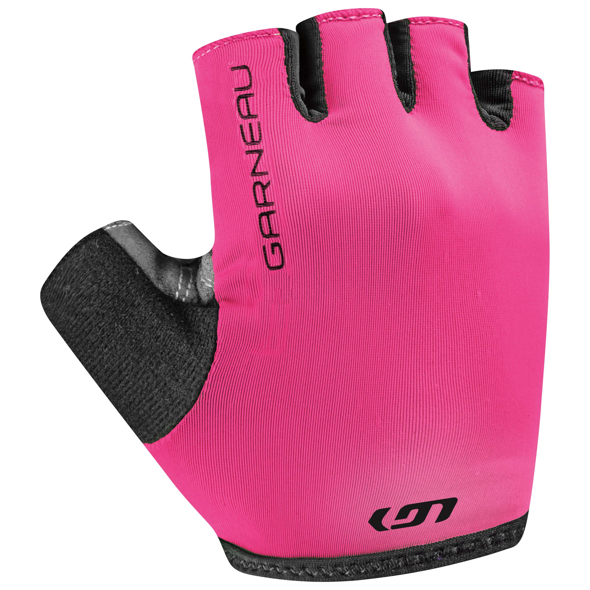 Louis Garneau, Kids Calory Padded, Breathable, Shock Absorbing, Half Finger Bike Gloves, Pink Glow, Junior Medium