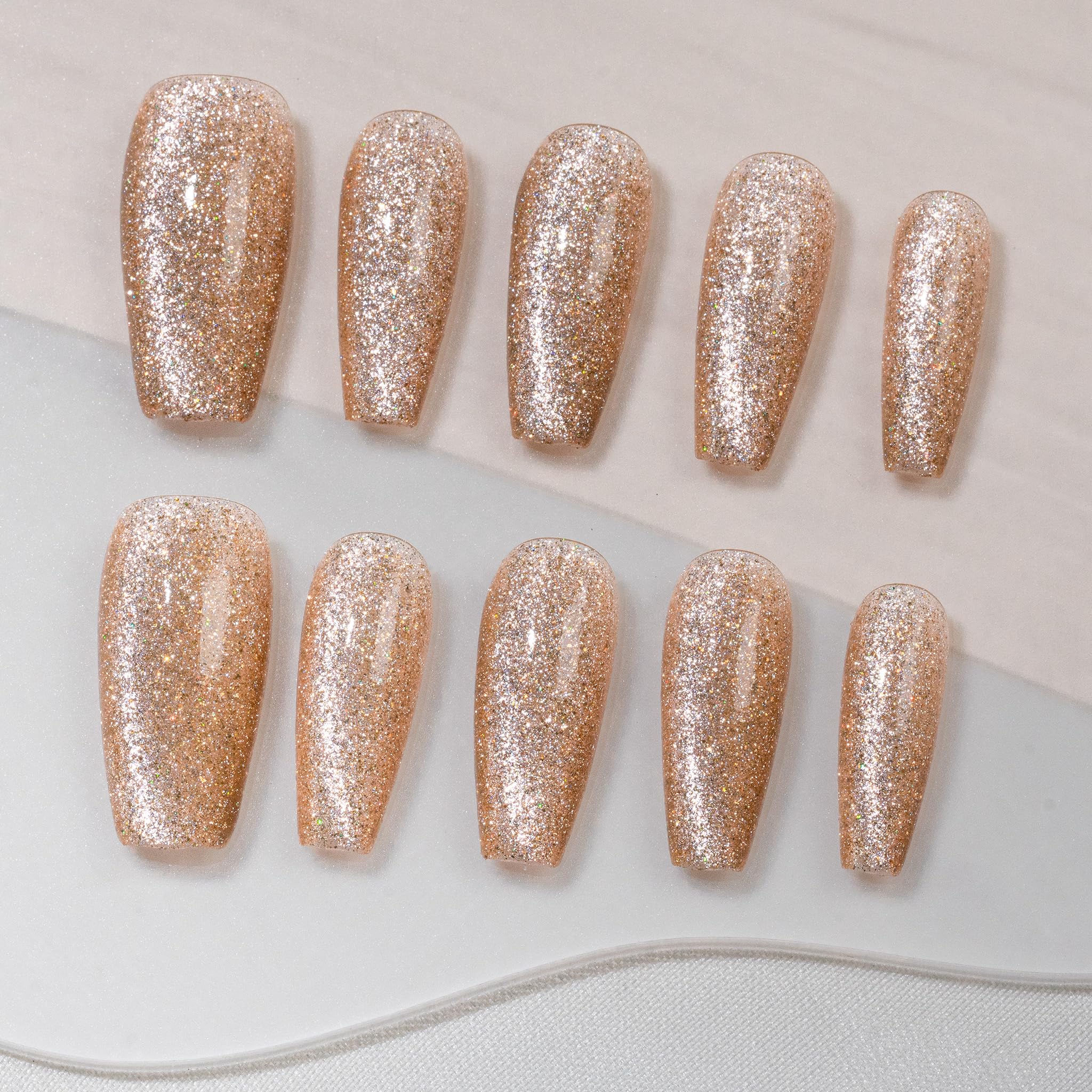 Sun&Beam Nails Handmade Press-on Medium Long Almond Fuchsia Pink Cat Eye Design Charming False Nail Tips 10 Pcs (#124 L) — view 53