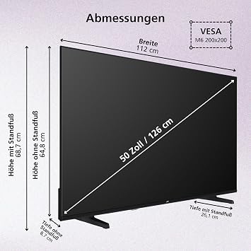 JVC LT-50VRQ3555 QLED Fernseher 50 Zoll Fire TV 4K UHD Auflösung Smart TV Dolby Vision HDR Dolby Atmos Alexa Sprachsteuerung Apple AirPlay 3x HDMI 2x USB Triple-Tuner DVB-C/-S2/-T2 2026
