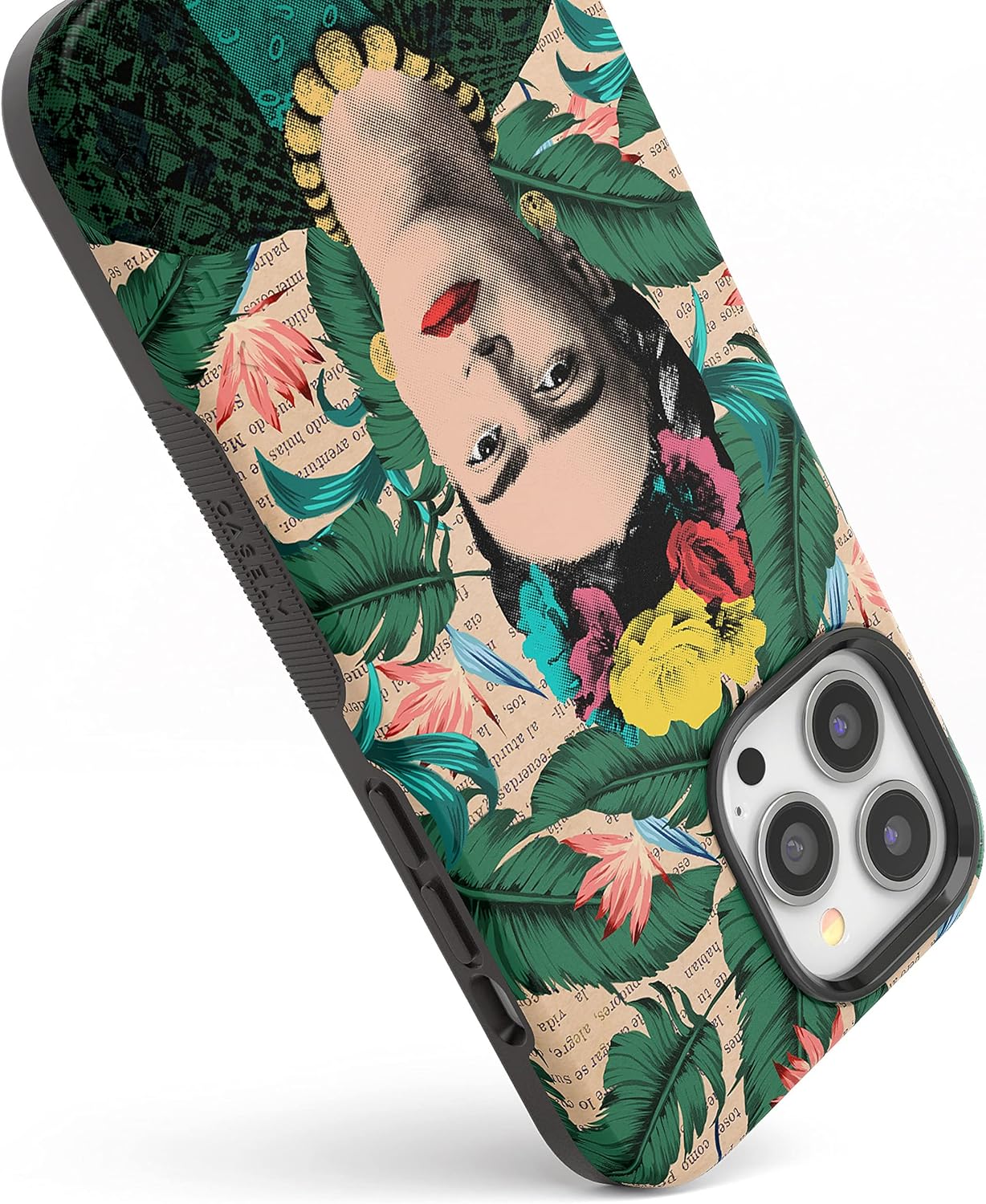 Casely iPhone 13 Pro Case | Find Your Muse | Frida Kahlo Portrait | Bold Protective Design | Compatible with MagSafe