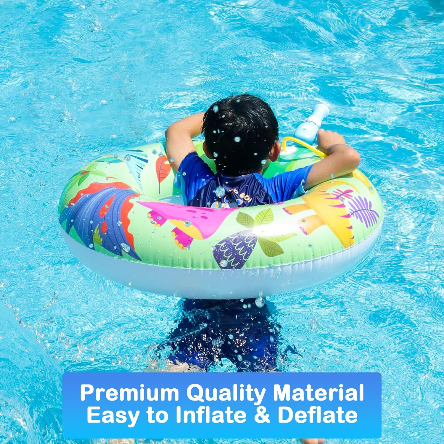 FindUWill Pool Floats with Water Guns Kids, Inflatable Pool Swim Tubes with Beach Ball, Pool Floaties Toys Inner Tube with Squirt Guns for Kids Ages 8-12, Beach Swimming Party Toys for Adults