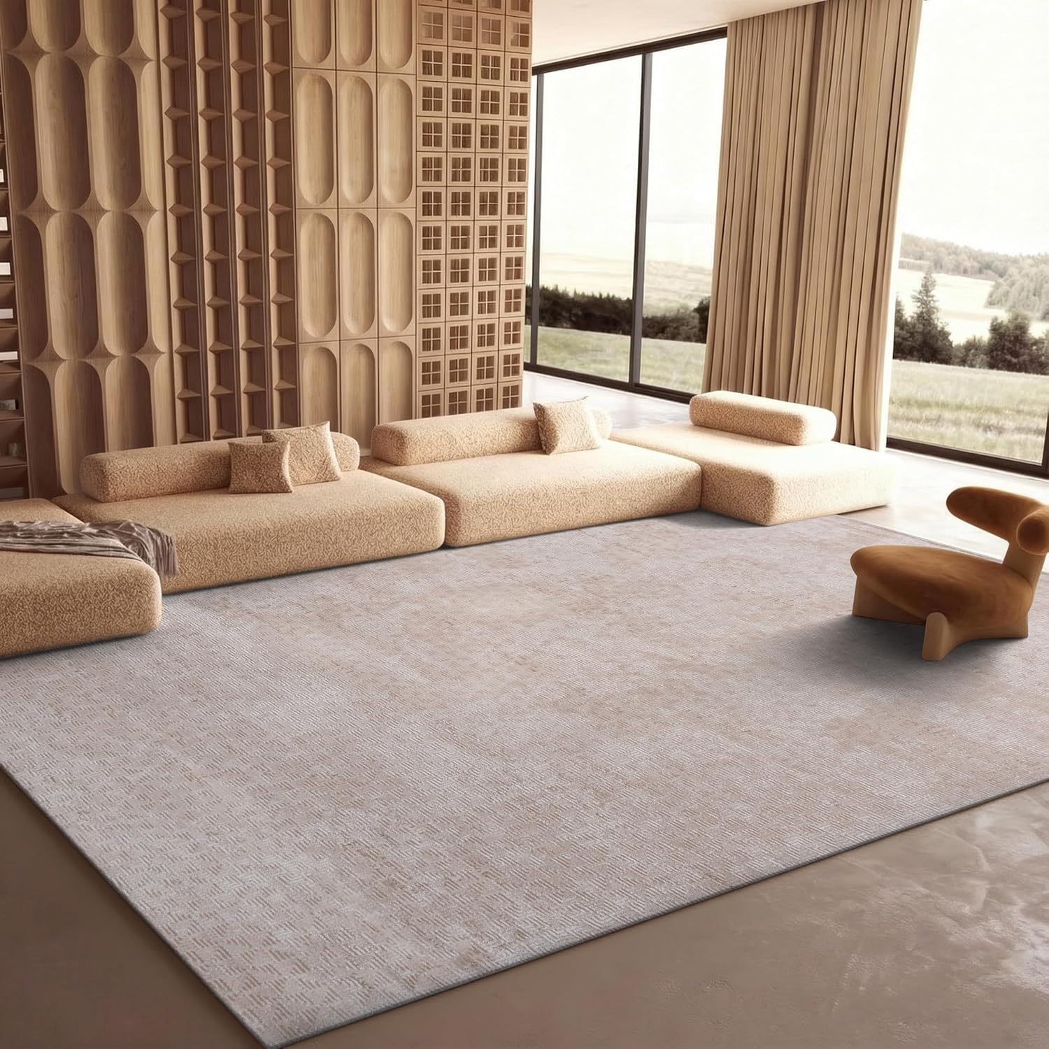 SAFAVIEH Hanna Collection Area Rug - 9' x 12', Beige & Ivory, Geometric Design, Non-Shedding & Easy Care, Ideal for The Living Room, Dining, Bedroom (HAN110B)