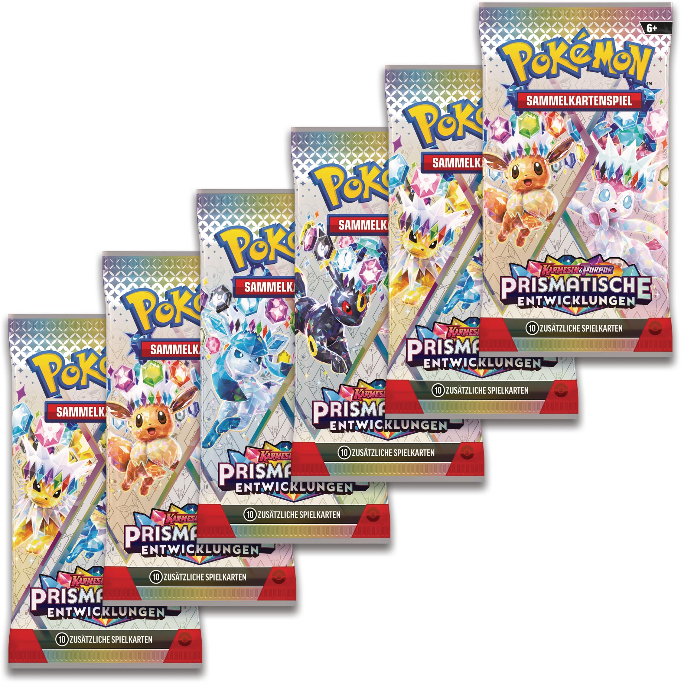 Pokémon - Gra karciana kolekcjonerska: Boosterbundle Karmesin & Purpur – rozwój pryzmatyczny (6 Boosterpacks)