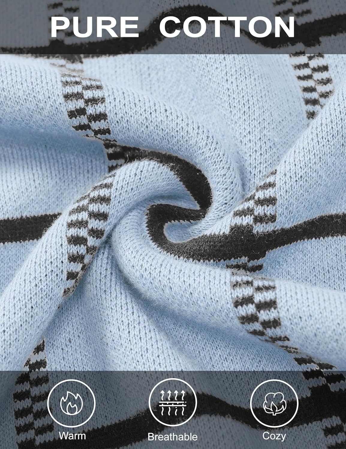 MAGCOMSEN Men's Crewneck Sweaters Cotton Lightweight Plaid Pullover Sweater Warm Casual Fall Winter Sweatshirts - Image 6