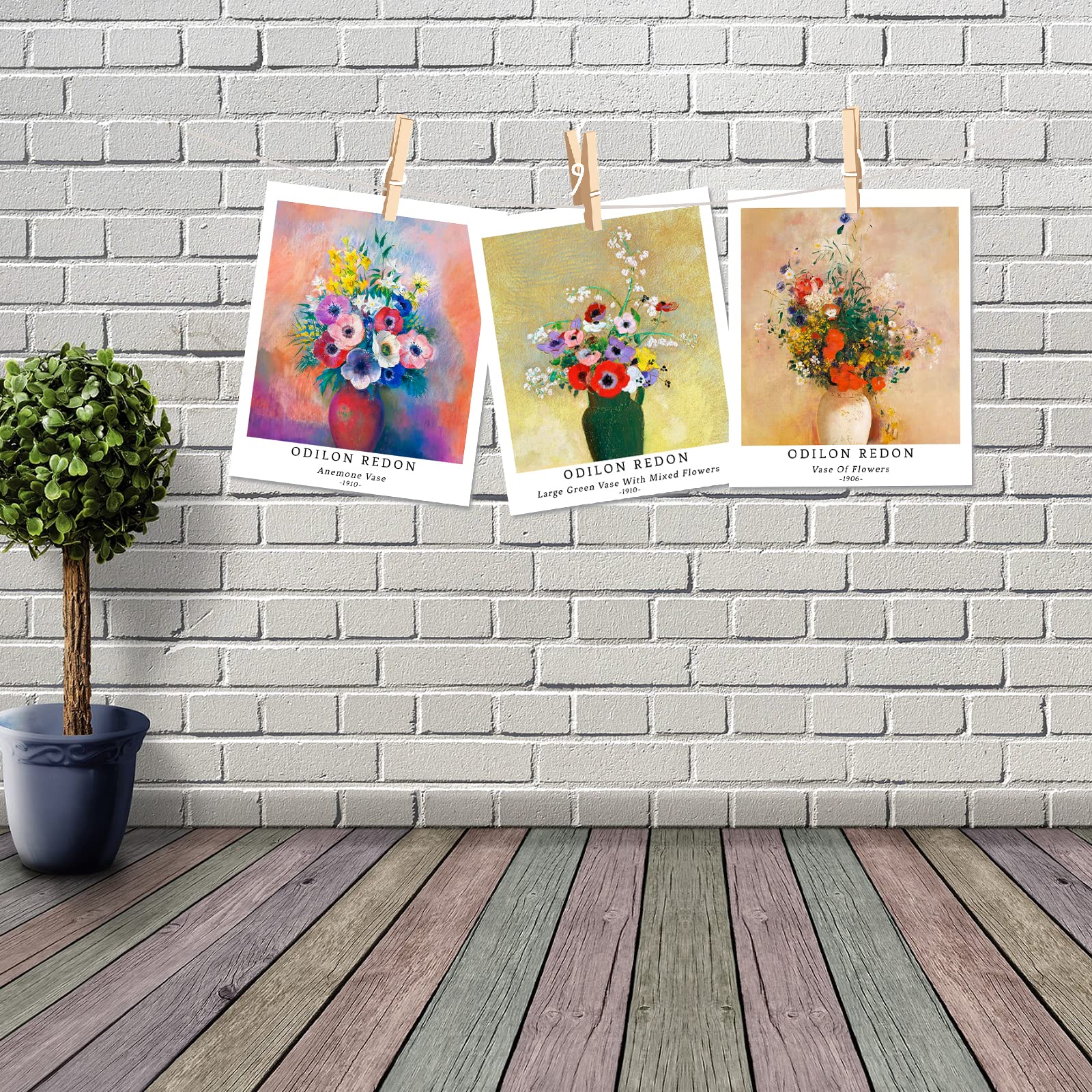 Set 4 Poster Fiori Senza Cornice 28x35cm - Arte Moderna Beige Per Pareti