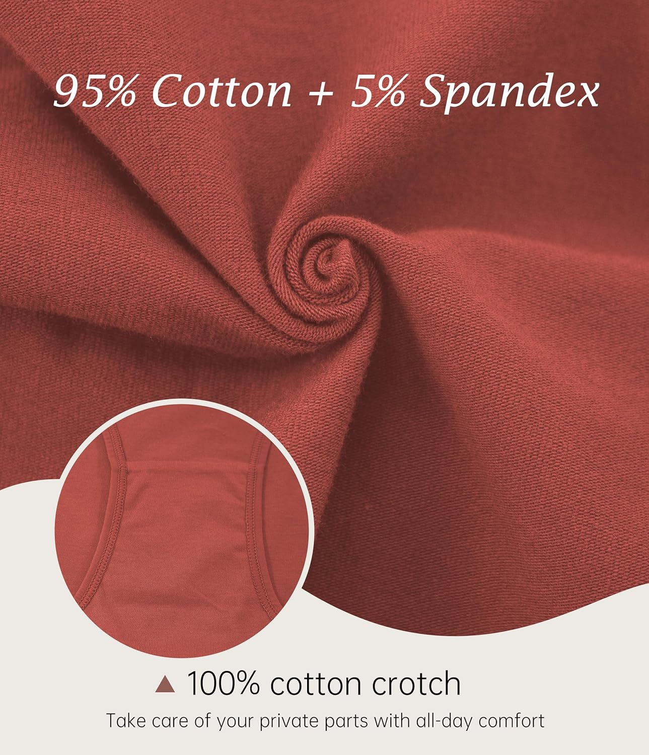 ANLIQI Womens High Waisted Cotton Underwear Tummy Control Underwear Full Coverage Briefs Soft Stretch Ladies Panties 4 Pack - Image 5