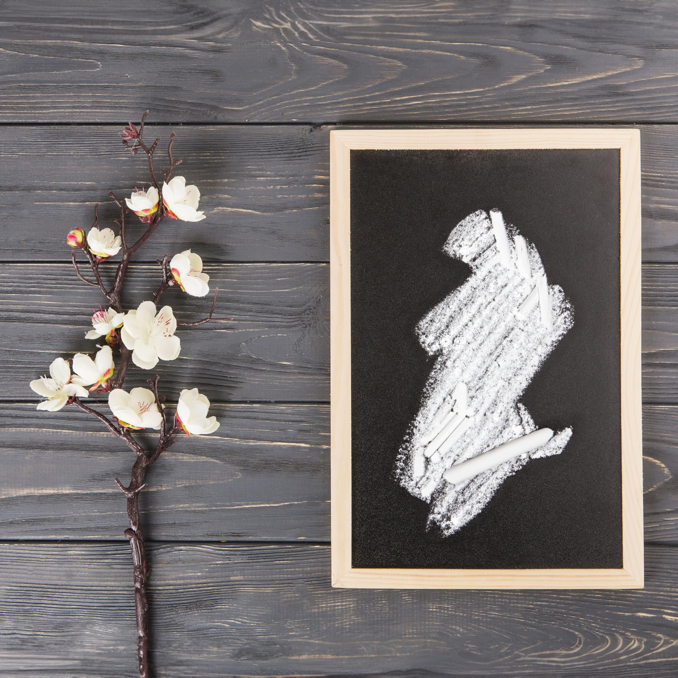 Pizarra negra de madera 15 x 20 cm con tiza incluida