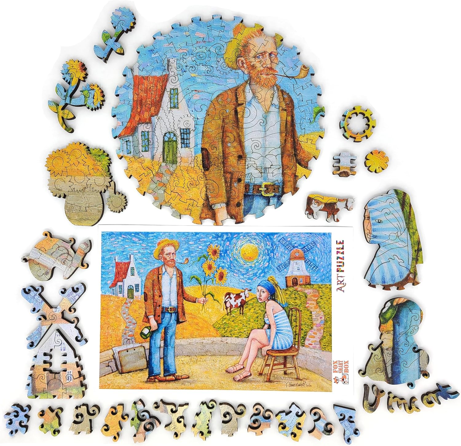 Wooden Jigsаw Puzzle for Adults - Uniquely Shaped Pieces - Made in The USA by FoxSmartBox - 505 Pieces - SunfLovers