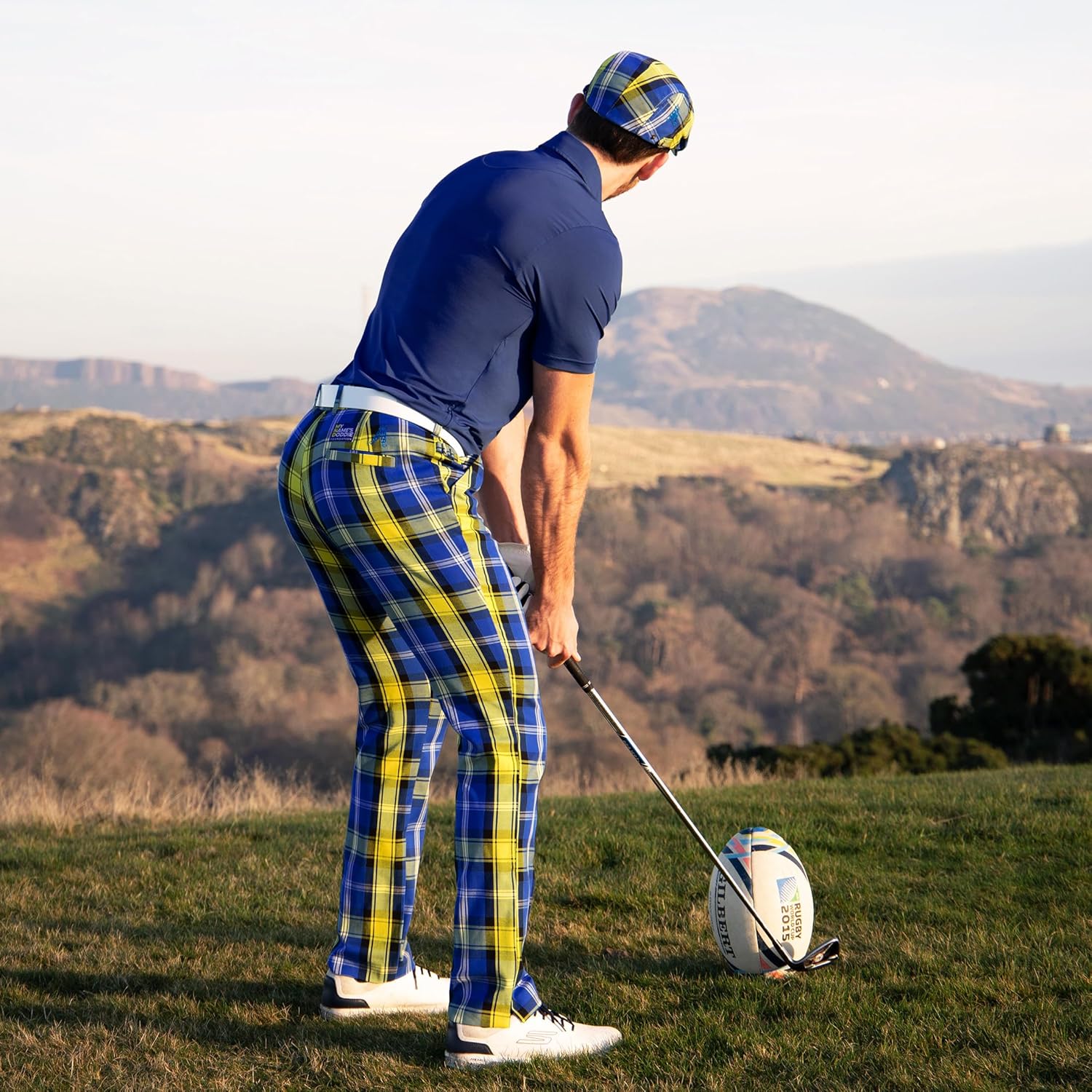 Royal & Awesome Mens Golf Pants, Golf Pants Men Relaxed Fit, Plaid Pants Men