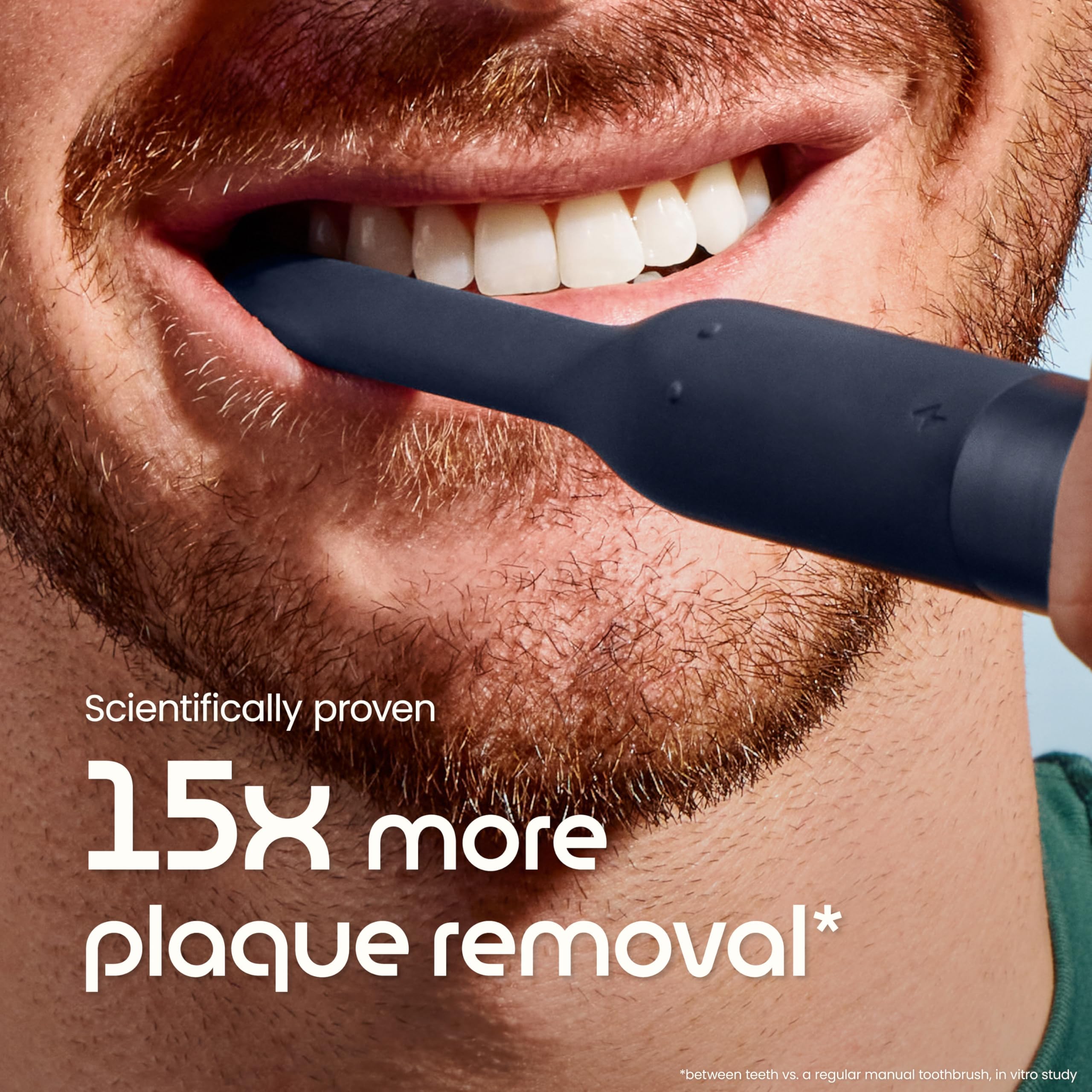 Quip Ultra Lite - Cepillo de dientes eléctrico temporizado con funda, cabezal de cepillo reemplazable, cerdas suaves, mango de silicona y plástico, duración de la batería de 30 días, cepillo de