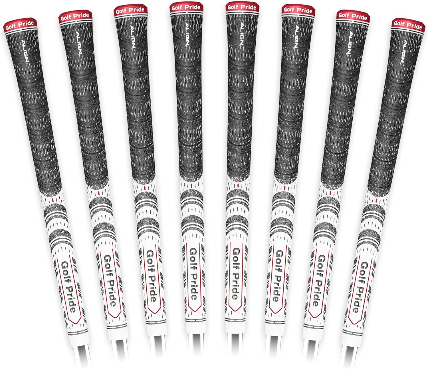 Golf Pride MCC Align Golf Club Grip - All-Weather Hybrid Grip Set with Raised Ridge Technology for Men & Women - Brushed Cotton Cord & Pebbled Texture