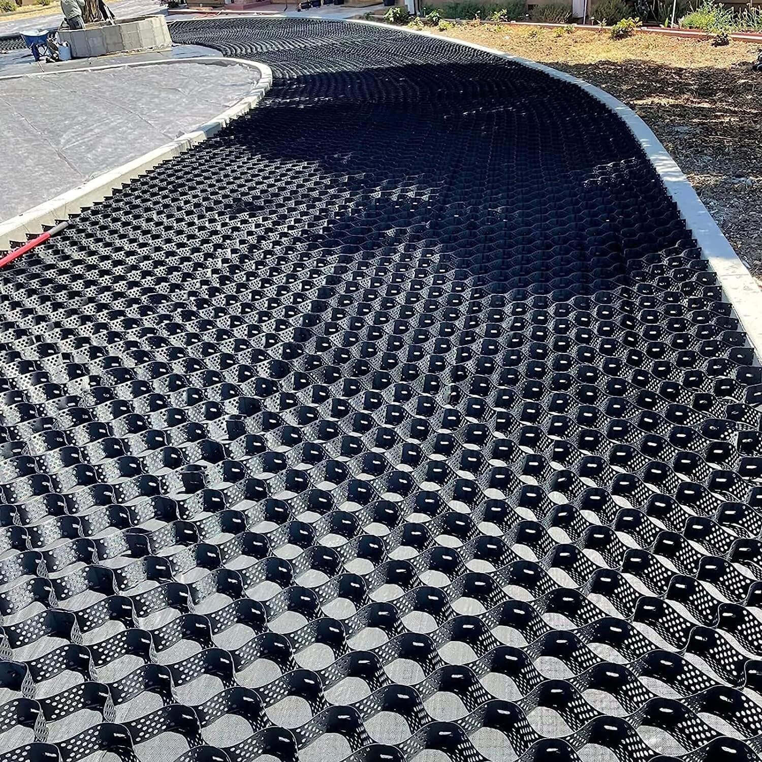 2 Inch Honeycomb Sidewalk Geocell Grid, 3ft/ 5ft/ 10ft/ 15ft/ 20ft/25ft/ 30ft Permeable Stabilization System Various Size Options Geo Ground Permeable Stabilization Grid(1m x4m (3.3X13ft))