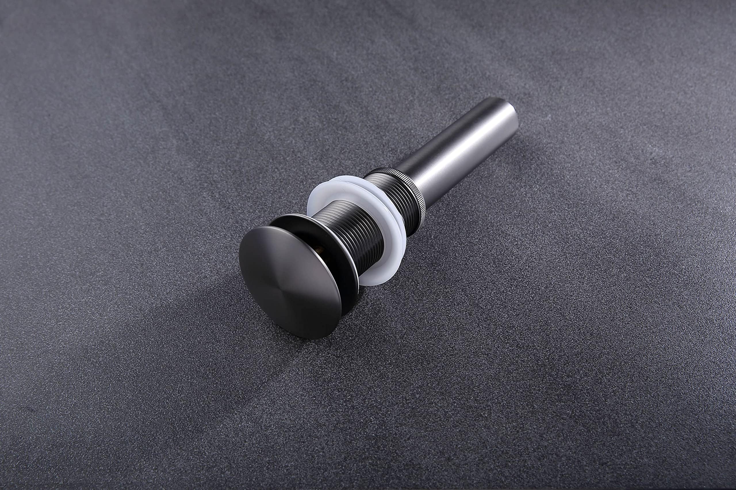 fashionhome Fashion Home Brass Sink Drain, Bathroom Sink Stopper,1 1/4 in Pipe Dia.Drains, Pop-Up Lavatory Waste Connection, Drains Bathroom Sink Drain Pop up without Overflow,Metal Gray