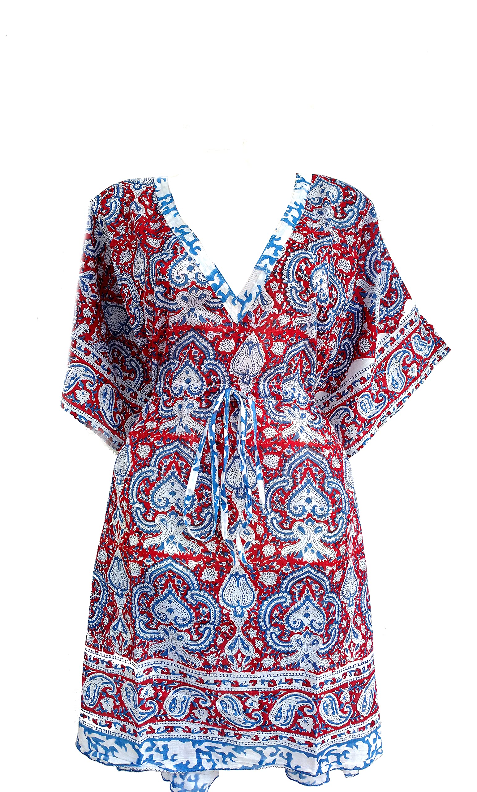 Women's Kaftan Pure Cotton Hand Block Printed for Swimsuit & Cover-up-image-34