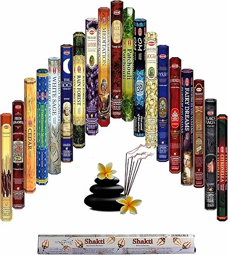 Hem - Varitas de incienso con varias fragancias, 15 paquetes en total de 300 varillas (15 paquetes x 20 varillas), ideal para meditación, yoga,