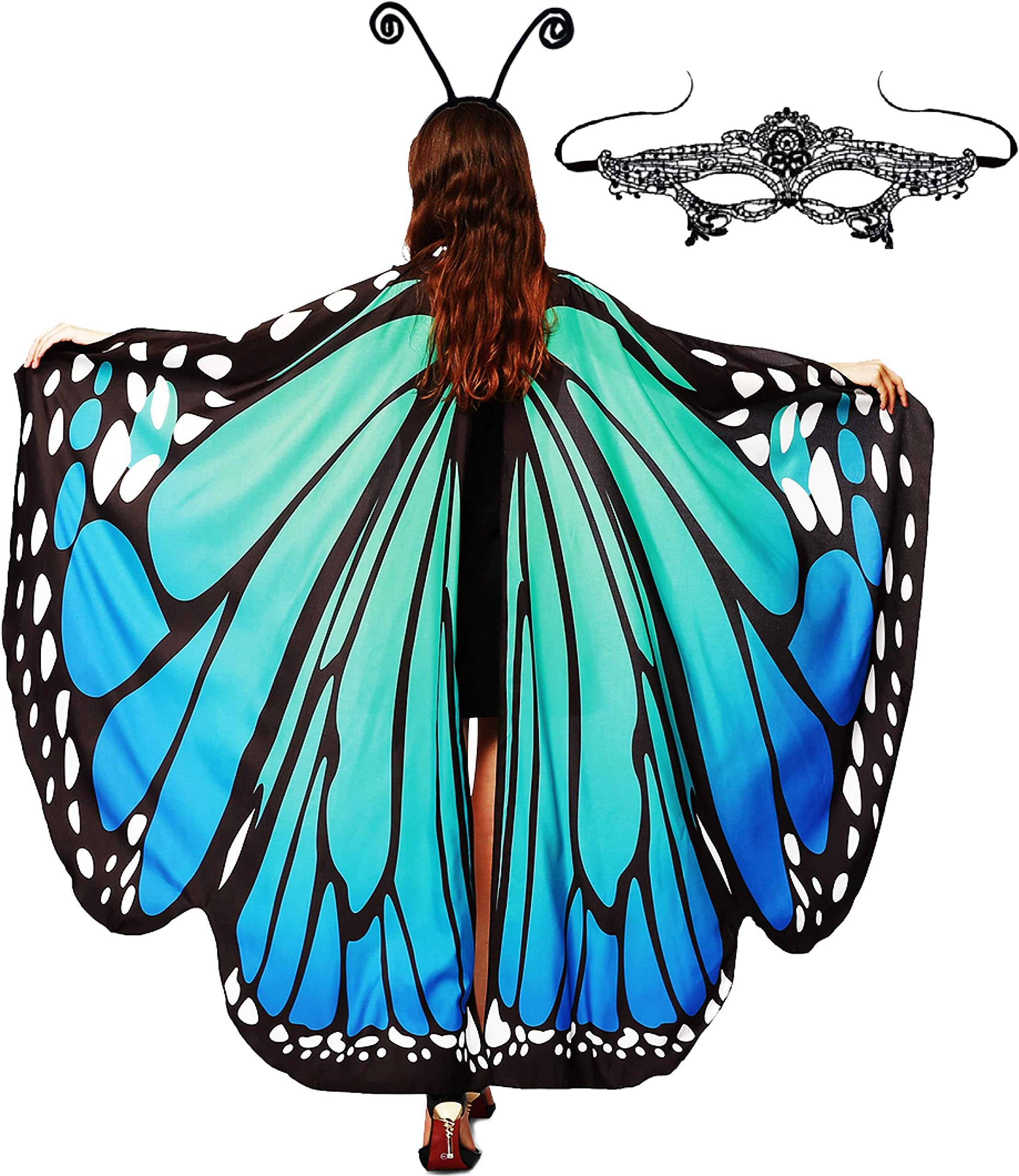 Halloween Costume for Women Butterfly Wings Cape Shawl Fairy Accessory